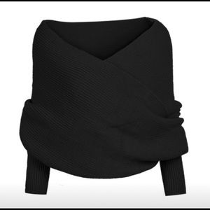 Convertible sweater / scarf nwt dark grey